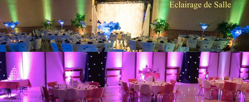 éclairage de salle mariage, anniversaire